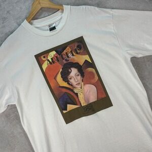 Vintage Images Santa Fe Art Deco Razzia White Single Stitch Long T-Shirt Sz XL